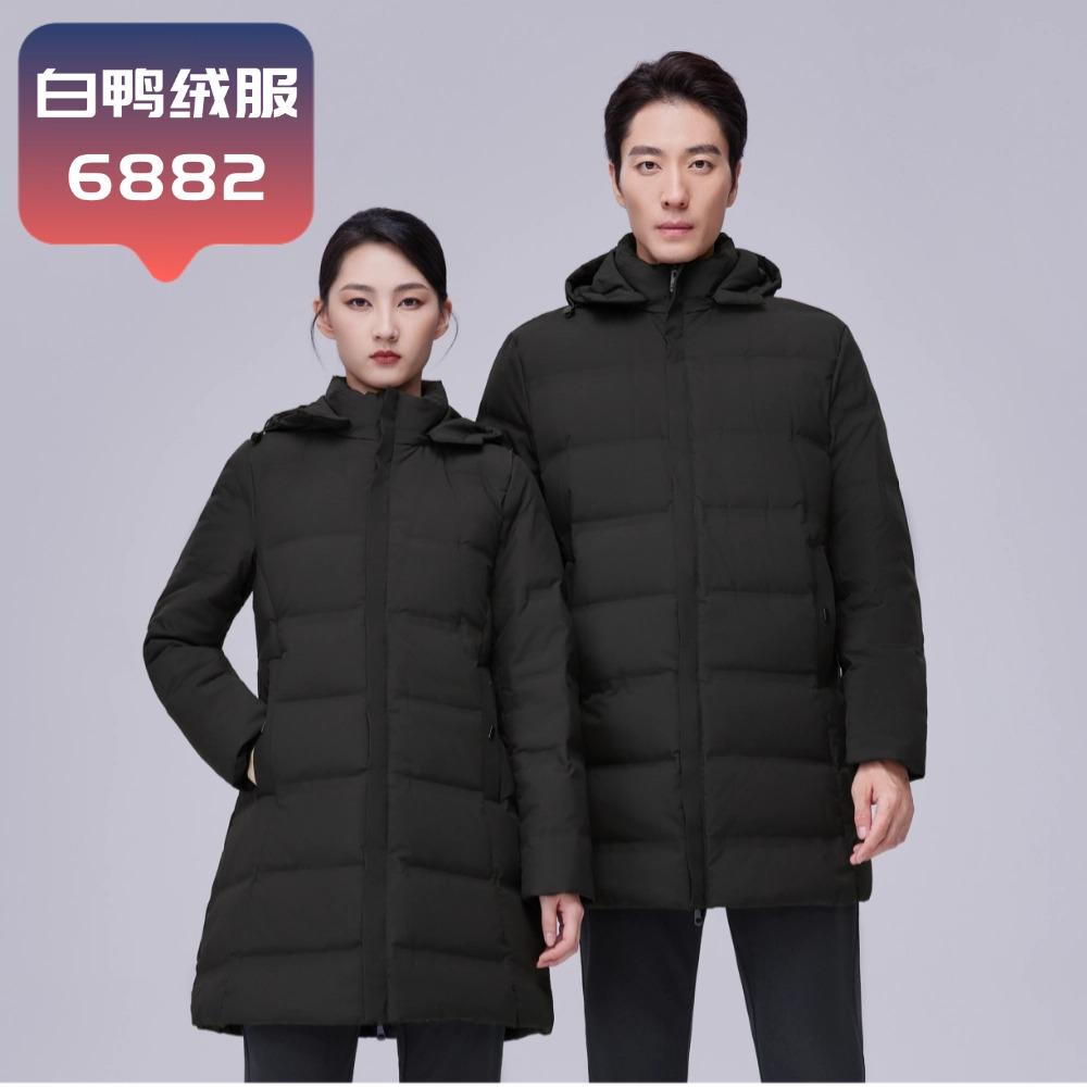 J類6882 黑色 90%白鴨絨 中長款
